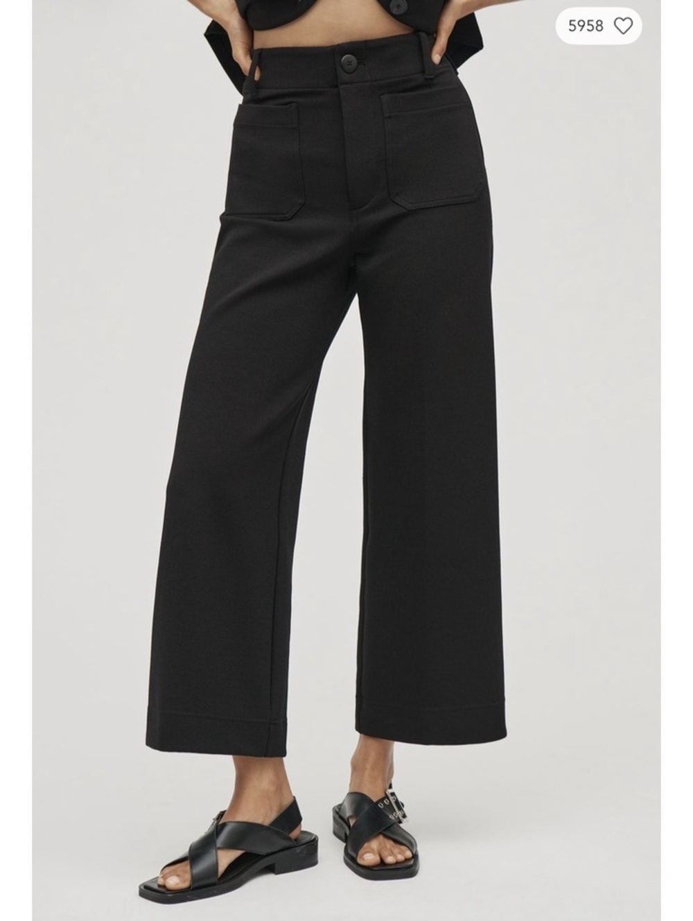 Black Maeve Anthropologie High Rise Wide leg Colette Knit Ponte Pant 27